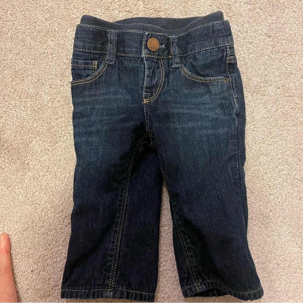 Baby Gap jeans - 6-12 month girl jeans. Lined with cute polka dot pattern.